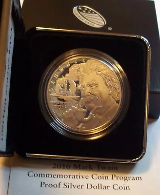 2016 P Mark Twain Key Low Mintage Silver Dollar Commemorative Coin Lot Proof • $31