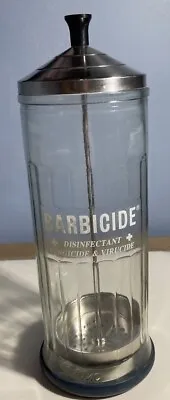 Vintage Barbicide Glass Container Germicide Disinfectant Barber Jar 11 1/2 • $27.99