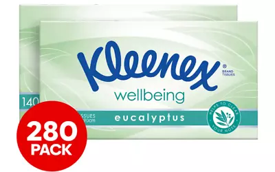 2 X Kleenex Facial Tissues Eucalyptus 140pk | Fresh Au Stock | Free Shipping • $11.07