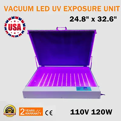 $738.84 • Buy 120W 24.8  X 32.6  Tabletop Precise Vacuum LED UV Exposure Unit Screen Printing