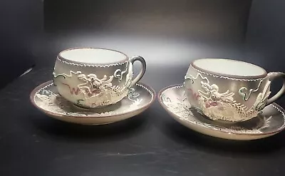 Dragonware Teacup Saucer Set Of 2 Vintage Japan • $19.99