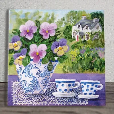 Ceramic Picture Tile  A Quiet Moment  By Judith Yates New & Boxed 20cm X 20cm • £25.95