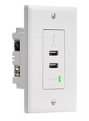 Insignia In Wall 3.6A Surge Protected USB Hub White Brand New In Box • $14.97