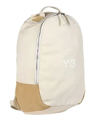 Y-3 By Yohji Yamamoto White Backpack W/ Zip Laptop Compartment 100%Cotton Canvas • $179.99