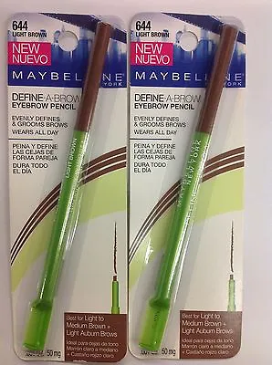 ( LOT OF 3 ) Maybelline Define-A-Brow Eyebrow Pencil LIGHT BROWN # 644 NEW. • $80.74