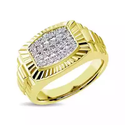 $2548.80 • Buy 10 KT Yellow Gold 1/2 CTTW Diamond Mens Fashion Ring