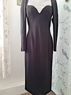 Oh My Love Sweetheart Neck Line Black Dress Size L Approx 32  Bust • £4.50