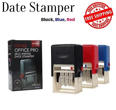 Self Inking Date Stamper Office School Business Desk Portable Ink Date Stamps UK • £7.64