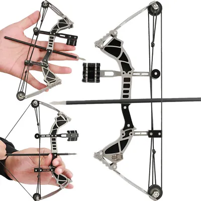 9.5'' Mini Compound Bow Arrow Archery Target Paper 12lbs Pocket Bow Kid Toy Gift • £23.99