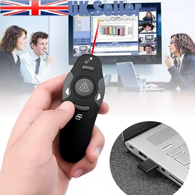 £8.69 • Buy For PC Power Point Presentation Remote Wireless Presenter Laser Pointer Clicker