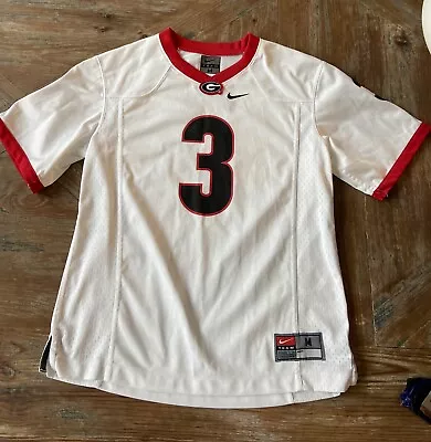 Nike Georgia Bulldogs #3 Football Jersey Youth Size MEDIUM White • $24.99