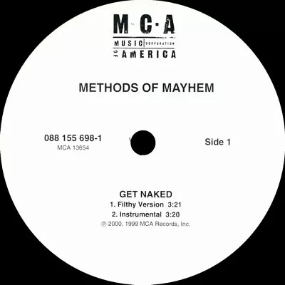 Methods Of Mayhem- Get Naked 1999 088-155-698-1 Vinyl 12'' Vintage • $13.99