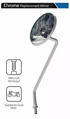 KAWASAKI ZZR1400 Oxford Chrome Motorcycle Rearview Mirror Glass Right Side 10mm • £14.99