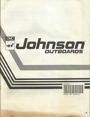 Johnson Outboards Model 48 Special Engine Owners Manual P/n 397894 • $99.99