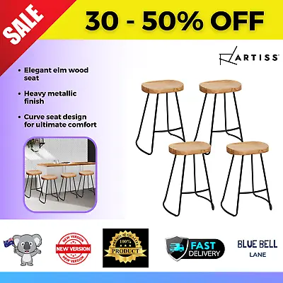$326.18 • Buy Artiss 4x Vintage Tractor Bar Stools Retro Bar Stool Industrial Chairs 65cm