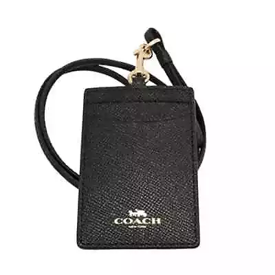 Coach ID Lanyard In Assorted Colors (Crossgrain Leather Black) Unisex • $69.84