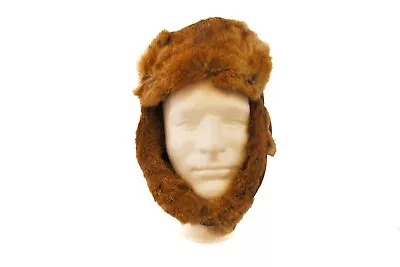 Rabbit Fur Trapper Hat  Mad Bomber Ear Flaps Christmas PNW 519 • $20.40