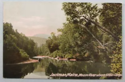 Moose River Above Attean Camps Jackman ME Maine Postcard (#6928) • $5.99