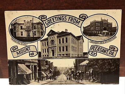 RPPC Mount Pleasant PA  1910 Postmark • $6