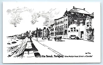 £2.49 • Buy Postcard Parkgate - The Parade Watch House Boat-house Cafe Line Drawing Cheshire