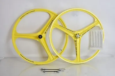 NOS NIB Vuelta Grimeca Magnesium Mtb Wheelset ! 26' 559x22 ! Rare ! YELLOW ! • $999