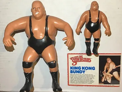 King Kong Bundy 1986 WWF LJN 8  Vintage Wrestling Figure+Bio Card+Bendy • $55