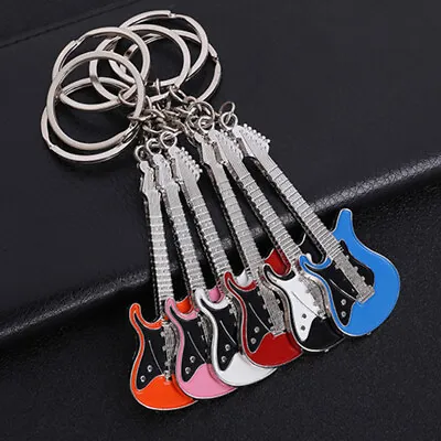 1Pc Guitar Keychain Key Ring Buckle Guitar Pendant Key Chain Musical Instrument~ • $1.87