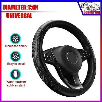 For Volvo Car Durable Leather Steering Wheel Cover Breathable Anti-Slip Wrap • $7.99