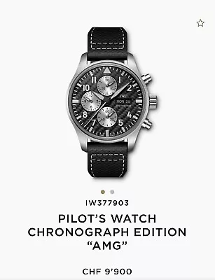BRAND NEW LIMITED EDITION IWC PILOT WATCH CHRONOGRAPH EDITION “AMG” 8y Warranty • $13680