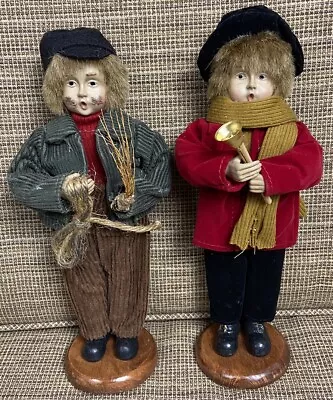 Set Of 2 Vintage Christmas CAROLERS Figures Holiday Decoration Display Dolls • $14.99