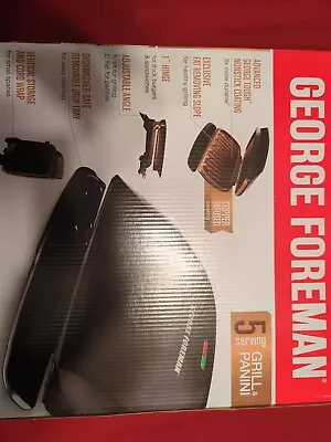 $14.50 • Buy George Foreman 5 Serving Grill & Panini With Non-Stick Copper Infused Coating
