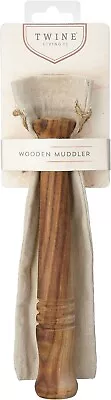 Twine Acacia Wood Mojito Muddler For Cocktails With Jute Storage Pouch • $6.91