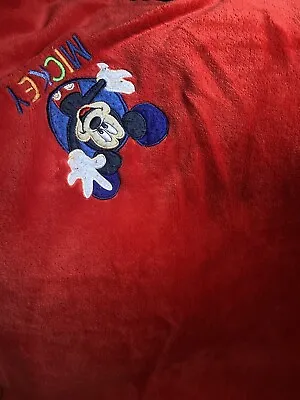 Disney Store Mickey Mouse Fleece Throw Blanket 50” X 60” • £12