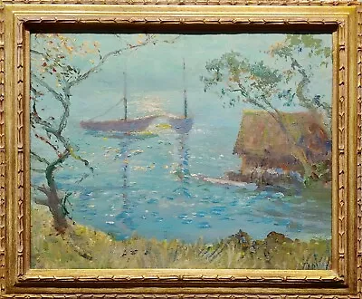 Frank Montague Moore -Hawaiian Boats In Maui -1910s Oil Painting  • $5600