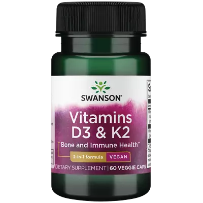 Swanson Vitamins D3 & K2 - 2000 Iu & 75 Mcg 60 Veg Caps • $12.36