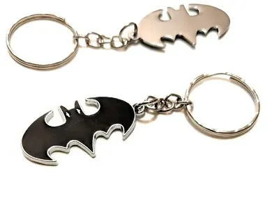 BATMAN Retro Style Black Chrome Classic DC Comics Full Metal Keychain Cosplay • $4.49