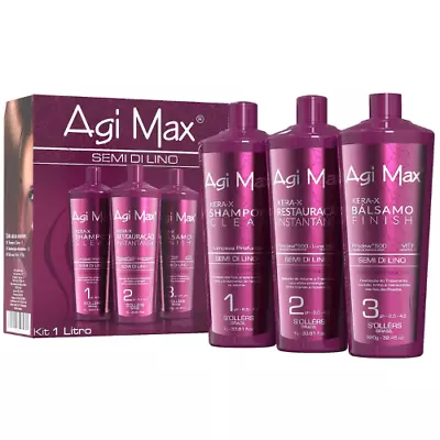 1L 3PCS Agi Max Brazilian Natural Keratin Hair Treatment Kit Straightening Curls • $130