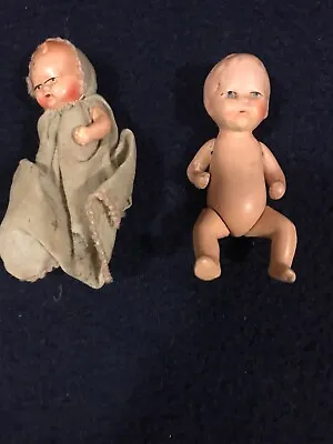 2 Antique Vintage Small Jointed Baby Dolls  • $10