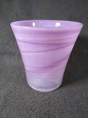 Lovely Quality Art Glass Pink And Purple Lilac Swirls Plant Pot Holder • £12.95