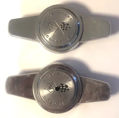 2 1956-62 Chevrolet Corvette Hubcap Center Spinner Cap OE 3725239 Vtg Chevy Set • $24.99