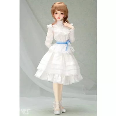 Volks Super Dollfie SD Doll Fairy Girl White Rose Pintuck Dress Outfit Skirt Set • $80