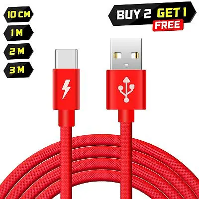 Extra Long USB Type C 3.1 Fast Data Charger Cable For Samsung Galaxy S8 S9 PLUS • £3.45