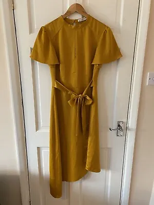 OASIS Asymmetric Yellow Midi Party Dress BNWT - UK 12 • £6.99