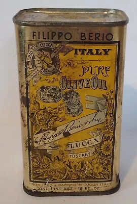 Vintage Filippo Berio Olive Oil 16oz Tin  Can Advertising • $35