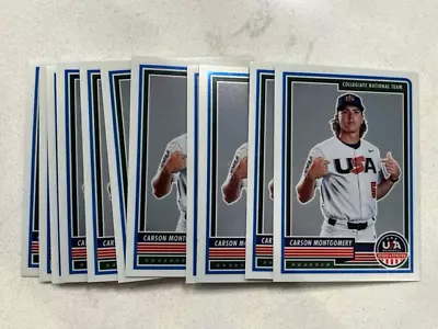 Lot (10) CARSON MONTGOMERY 2023 Panini Stars & Stripes USA Baseball Card #76 QTY • $4.99