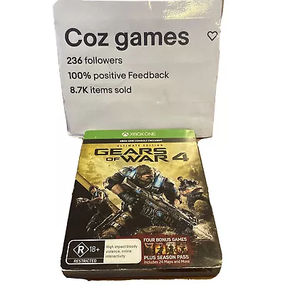 Gears Of War 4 Ultimate Edition In Steelbook Case For Xbox One Rare Oz Release • $35