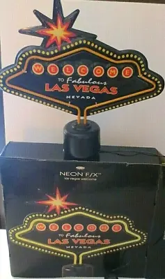  Welcome To Fabulous Las Vegas Nevada  Neon F/x Lighted Bar Desk Sign - Iob • $43