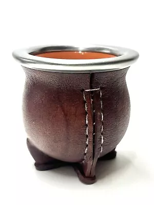 Mate Gourd Leather Mate Cup Yerba Mate Argentinian Mate Torpedo Calebasse Mate • $53.18