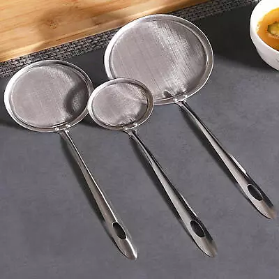 Kitchen Strainer Fine Mesh Pasta Flour Stainless Steel Colander Sifter Sieve Set • $7