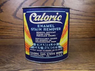 Vintage CALORIC GAS STOVE ENAMEL STAIN REMOVER TIN ~ Unopened ~ Philadelphia PA • $24